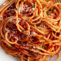 piatto di pasta Amatriciana del bar geda caffè