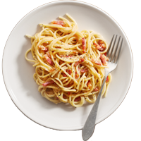 piatto pasta carbonara del bar tavola calda Geda caffè