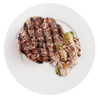 piatto di hamburger e contorno del bar tavola calda Geda caffè